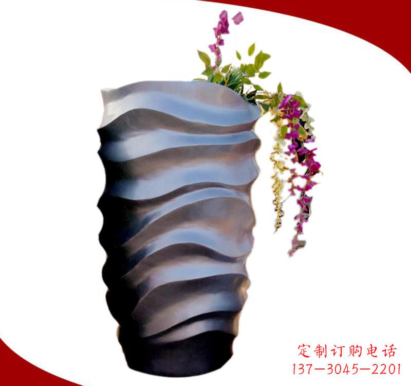 张掖不锈钢校园景观花盆雕塑美化校园环境