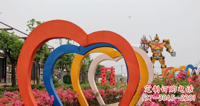 张掖不锈钢心形拱门雕塑——浪漫之门
