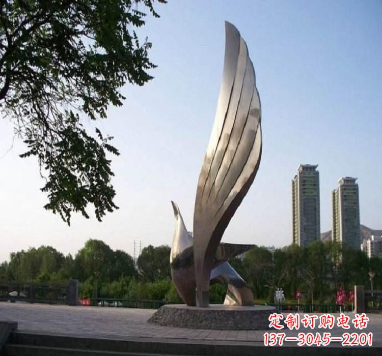张掖精美的不锈钢翅膀雕塑