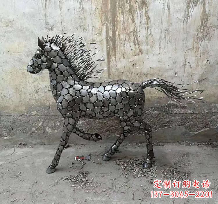 张掖不锈钢园林动物马雕塑