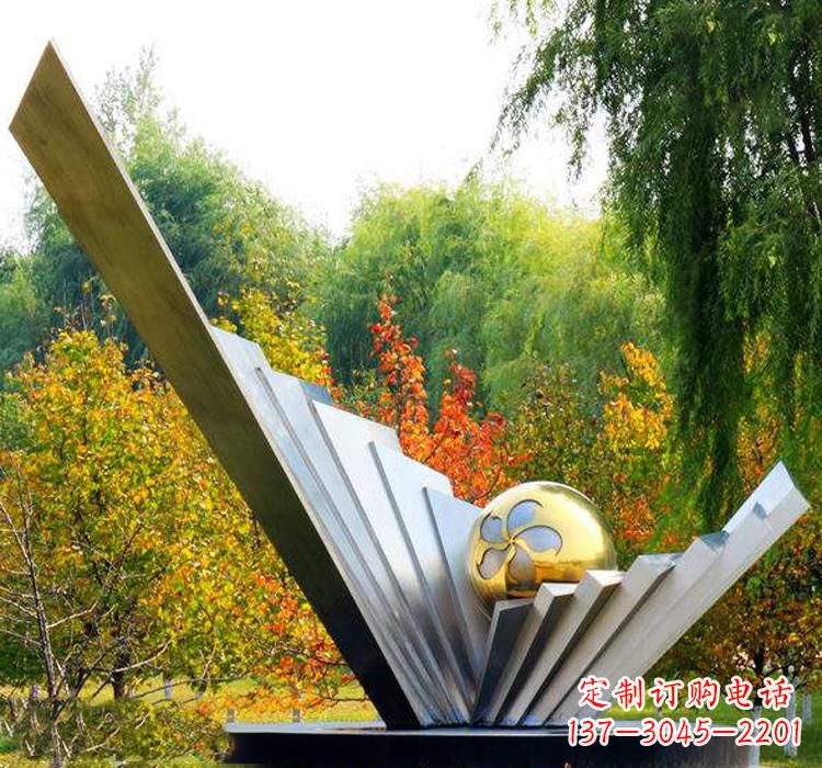 张掖不锈钢扇贝雕塑美丽的自然景观