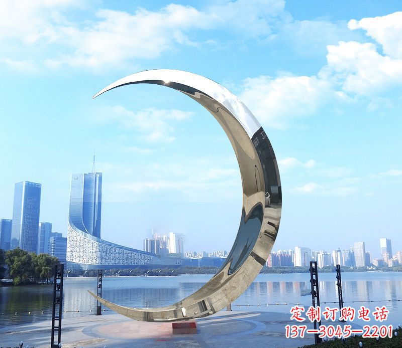 张掖不锈钢月亮雕塑象征着美丽的月亮