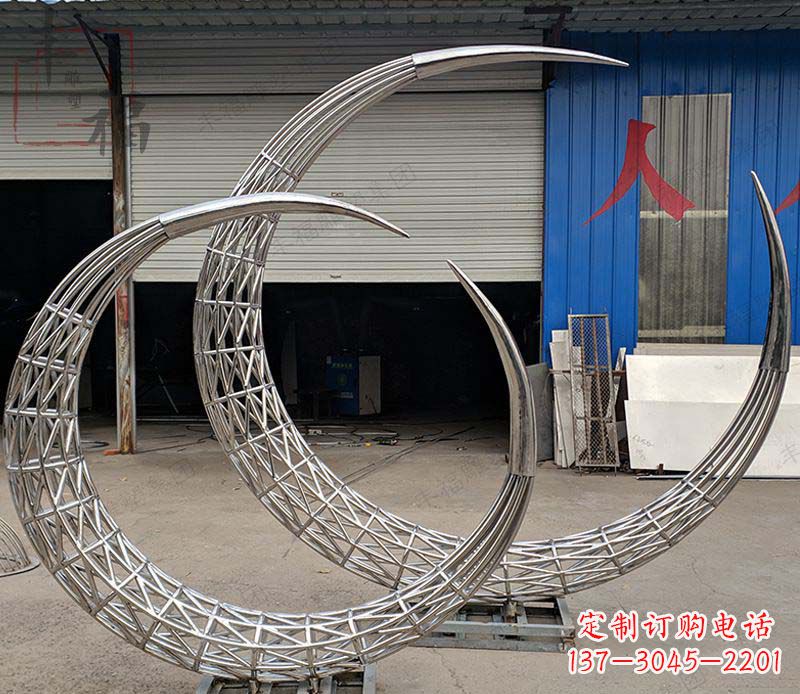 张掖不锈钢月亮镂空摆件雕塑——让月亮闪耀你的家