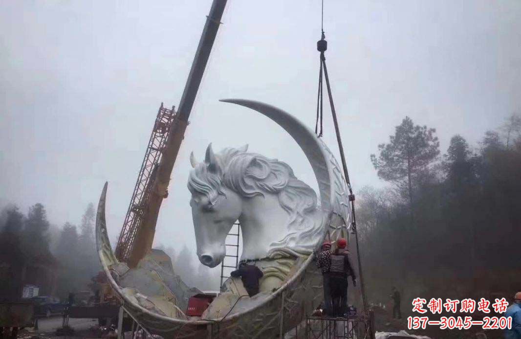 张掖不锈钢月亮雕塑