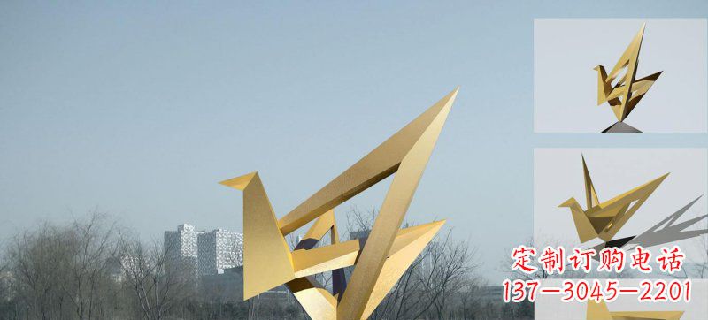 张掖不锈钢仙鹤雕塑灵动的艺术符号