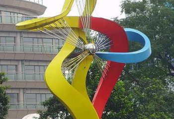 张掖不锈钢风车雕塑——烤漆之美
