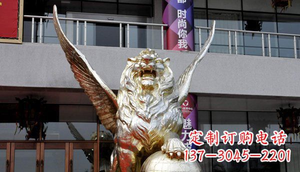 张掖铜雕狮子西洋狮子的精美雕塑
