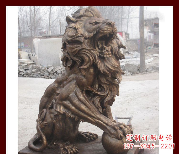 张掖传统工艺——踩球欧式狮子铜雕