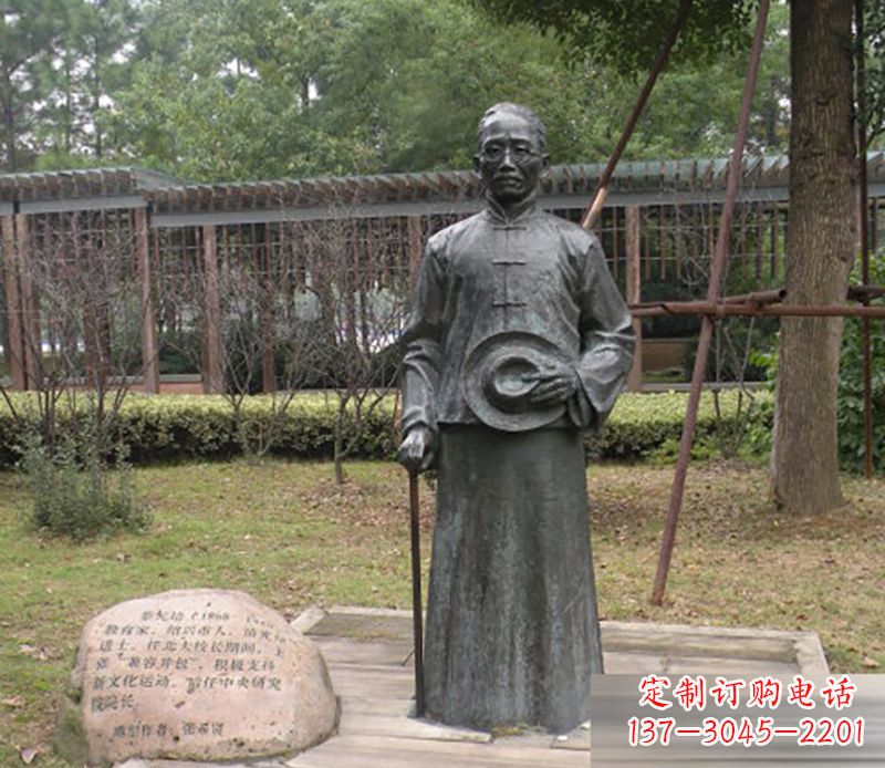 张掖蔡元培雕塑传承中华文化的缩影