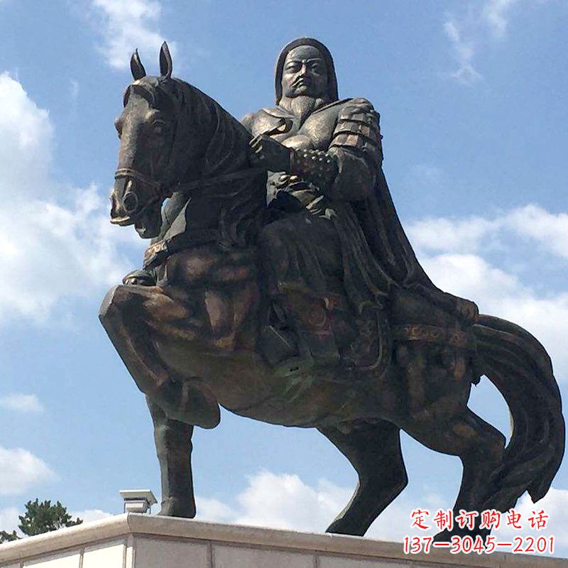 张掖成吉思汗驰骋铜像象征着不朽的传奇