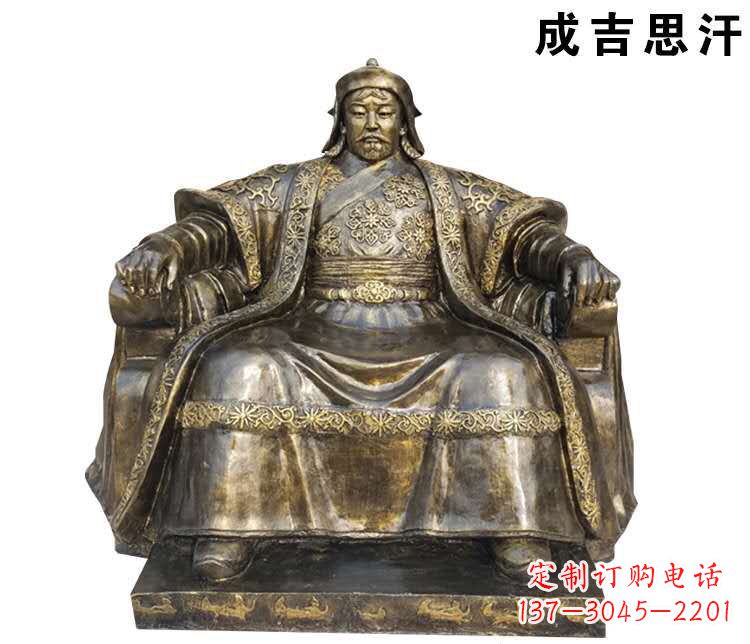 张掖成吉思汗英雄的雕像