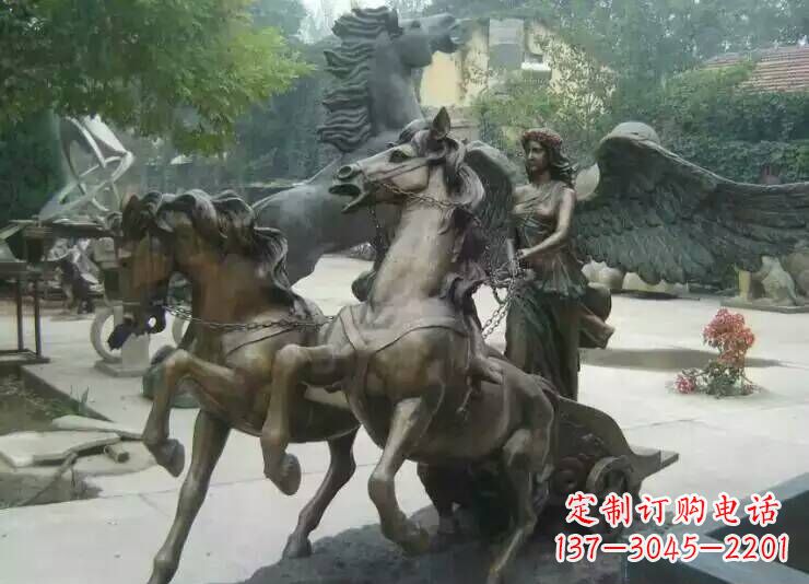 张掖马雕塑城市广场的一道美丽风景线