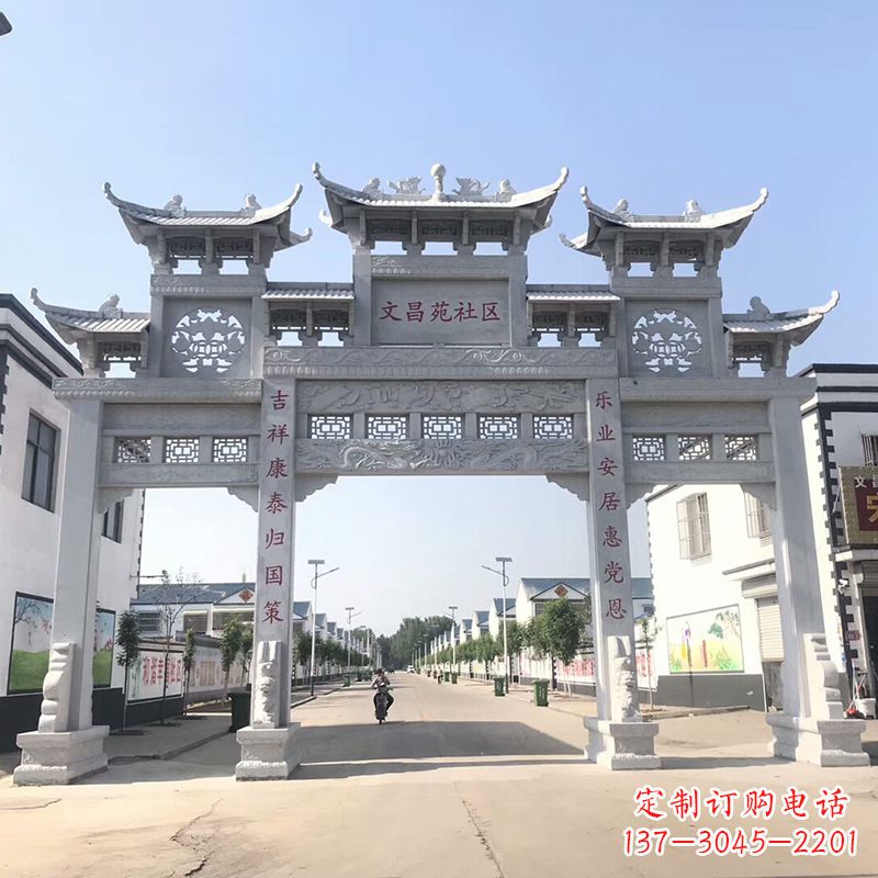 张掖社区四柱雕塑——缅怀老北京的文化精髓