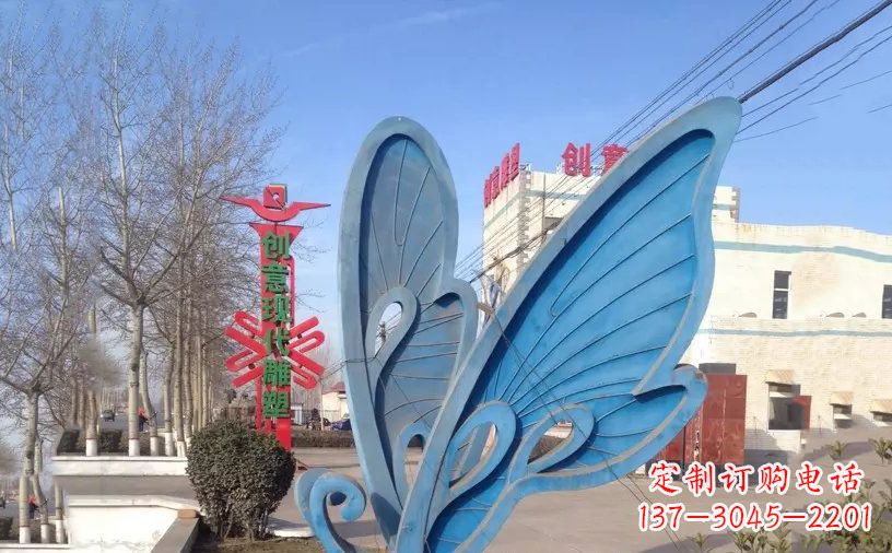 张掖抽象不锈钢蝴蝶雕塑把美丽永久定格