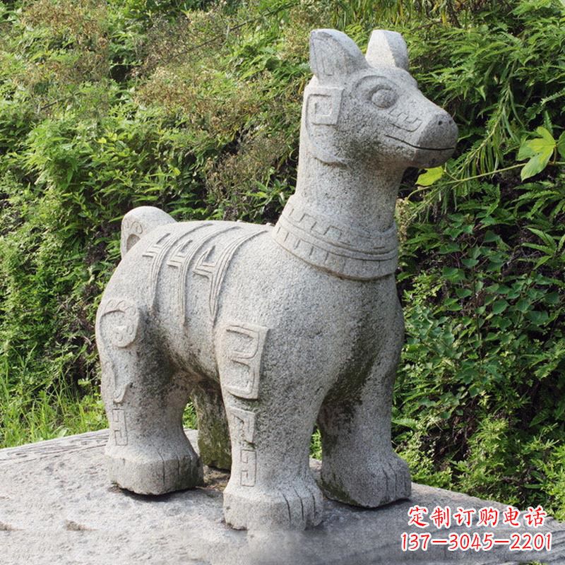 张掖精美的生肖狗石雕摆件