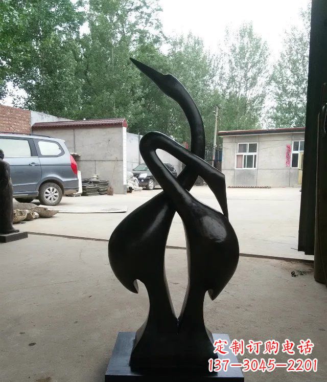 张掖抽象天鹅景观动物铜雕