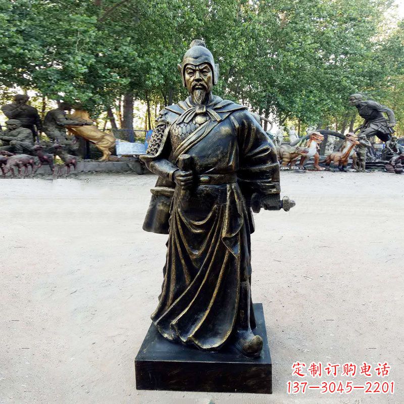 张掖初唐名将历史著名人物李靖玻璃钢仿铜雕塑像