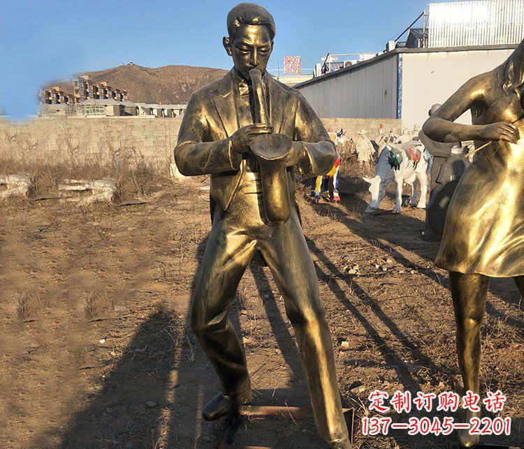 张掖铜雕萨克斯风音乐人物
