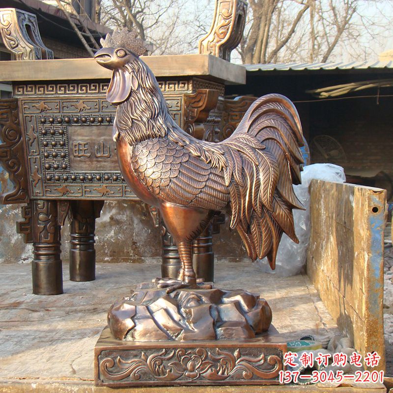 张掖精美纯铜生肖鸡雕塑