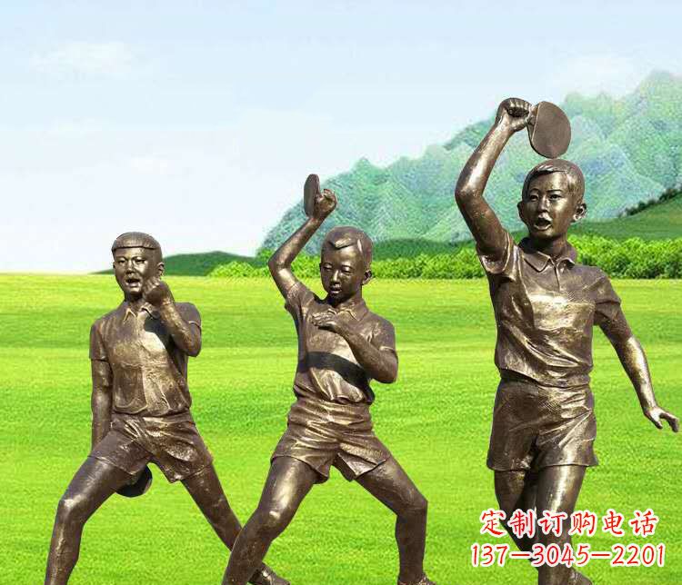 张掖乒乓球雕塑激发运动热情