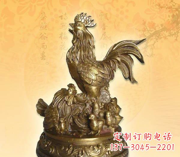 张掖打鸣的公鸡铜雕