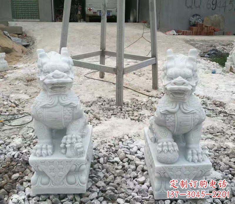 张掖麒麟门口镇宅招财石雕