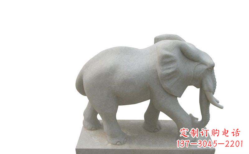 张掖大象雕塑大理石大象公园的精美艺术