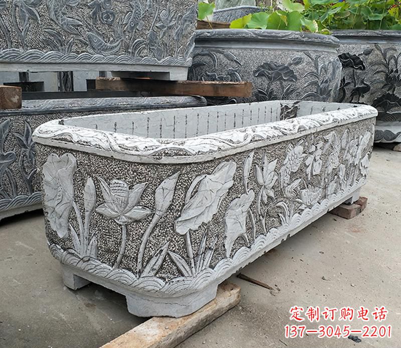 张掖大理石菊花水缸雕塑