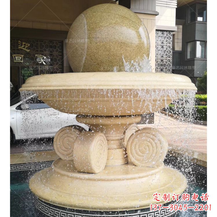 张掖大理石风水球雕塑传承古老文化的象征