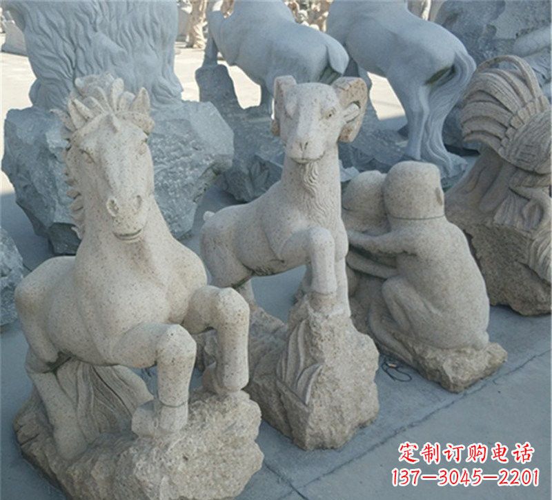 张掖大理石公园动物雕塑