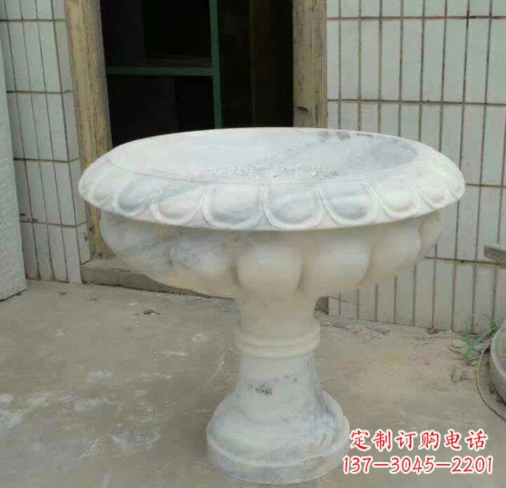 张掖大理石花盆雕塑精美绝伦,艺术风采