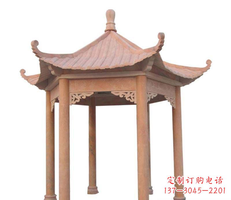 张掖大理石六角凉亭雕塑
