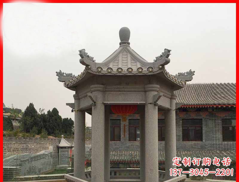 张掖大理石六角凉亭石雕