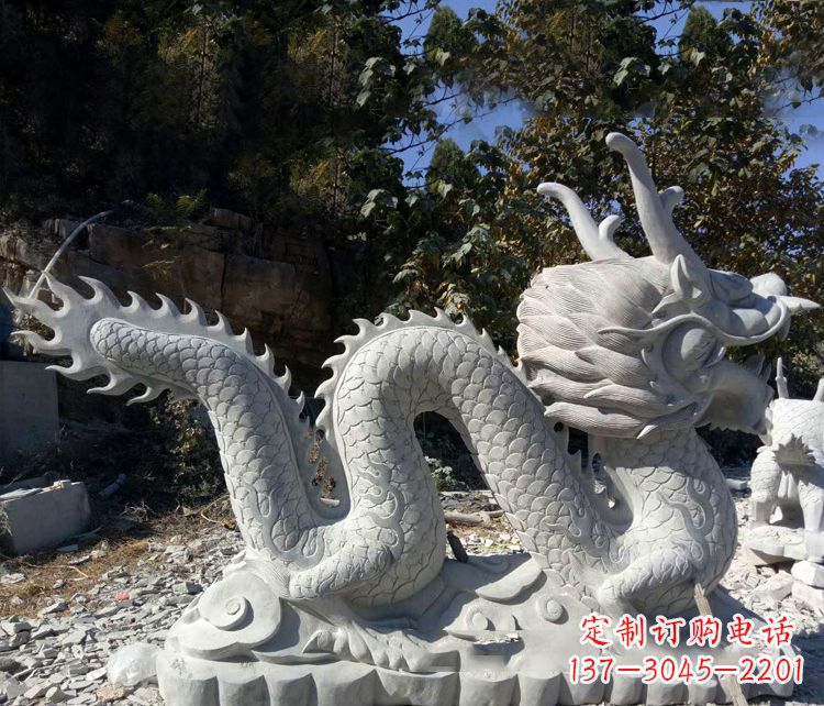 张掖精美大理石龙雕塑