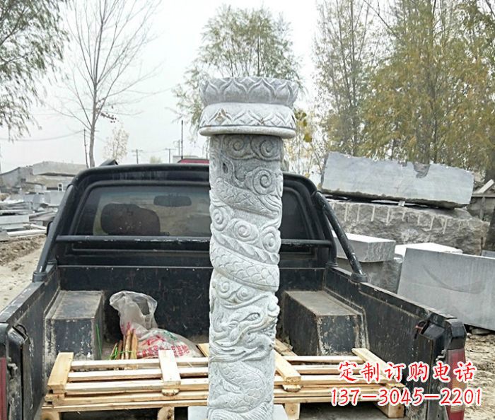 张掖大理石龙柱雕塑