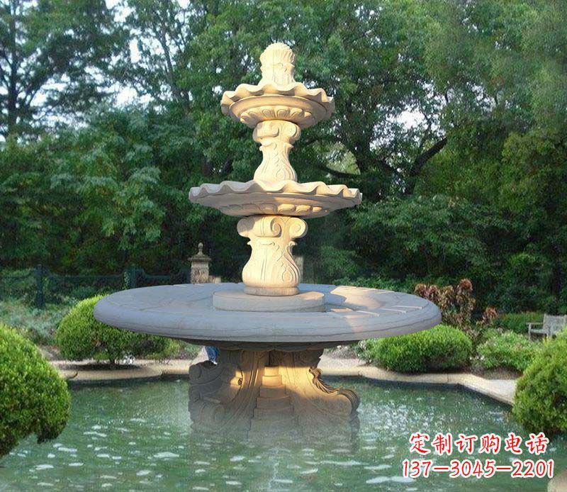 张掖大理石三层喷泉雕塑