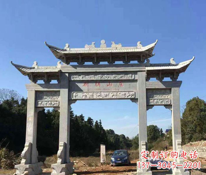张掖精美石雕牌坊雕塑