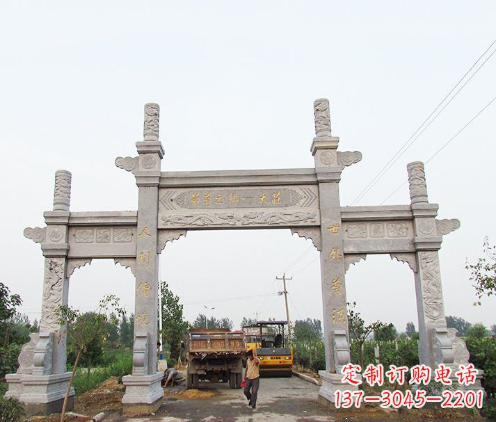 张掖大理石牌坊石雕,艺术精髓永不凋零