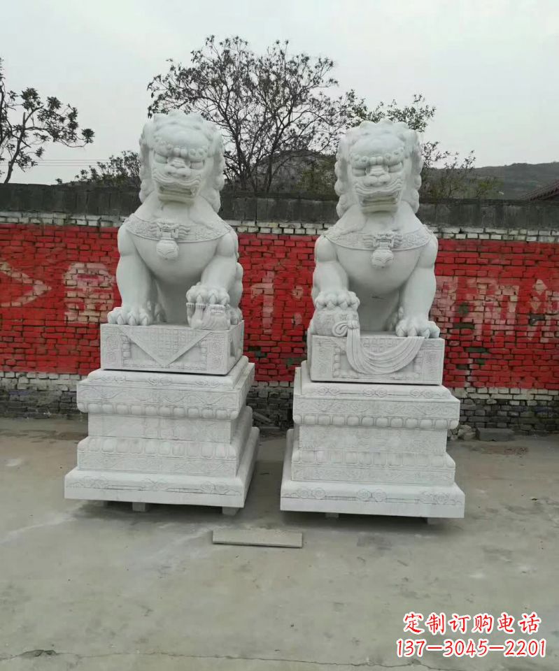 张掖大理石狮子雕塑,精致而壮观