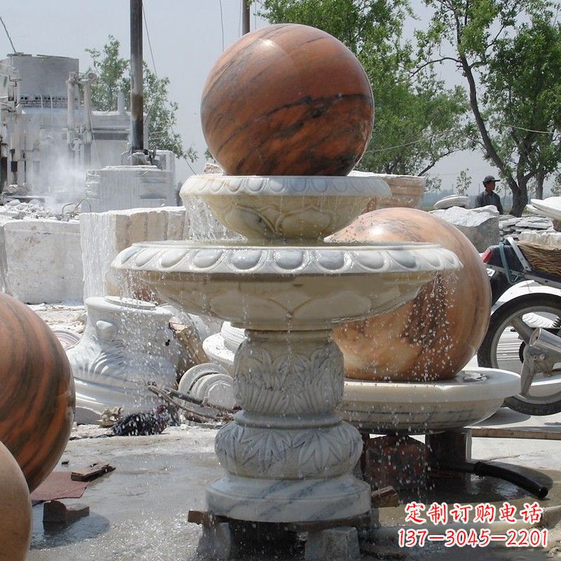 张掖大理石石雕风水球精美绝伦的雕塑艺术