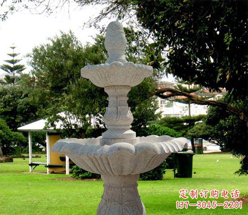张掖大理石双层喷泉雕塑，精美绝伦
