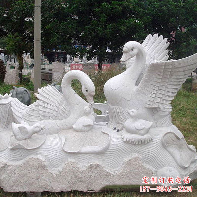张掖大理石天鹅精美雕塑