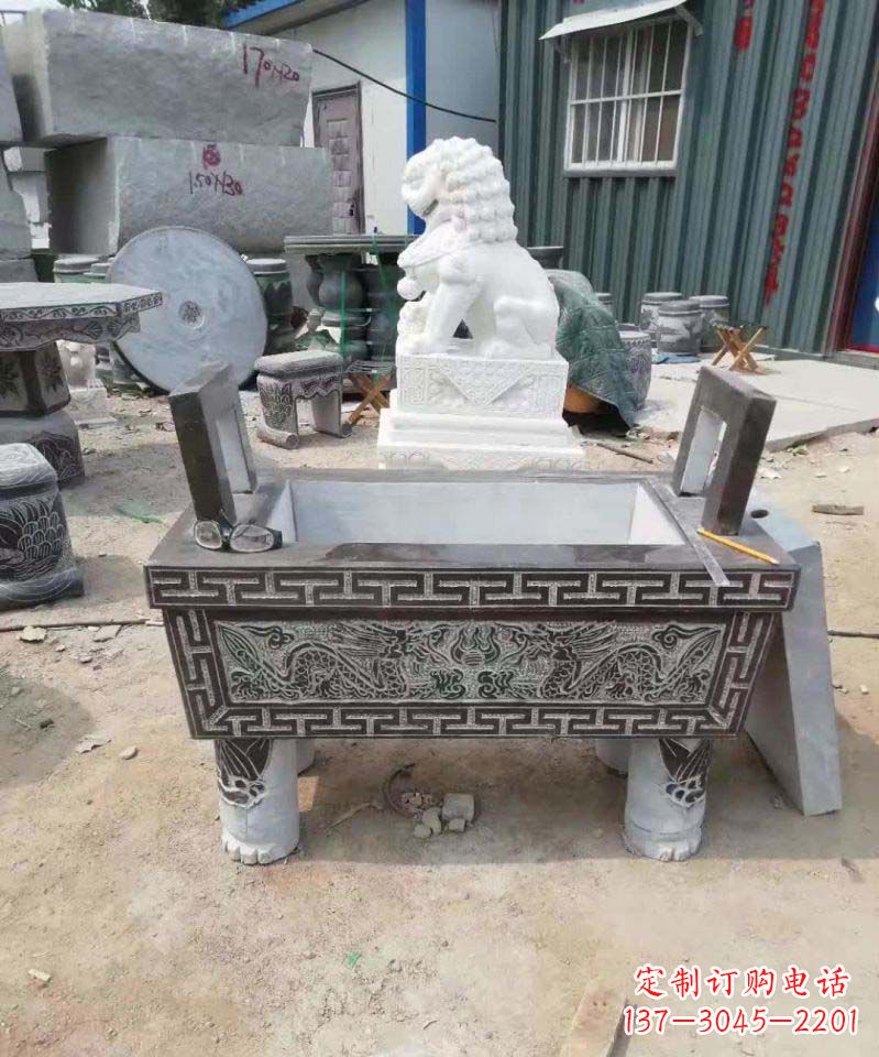 张掖精美大理石香炉雕塑
