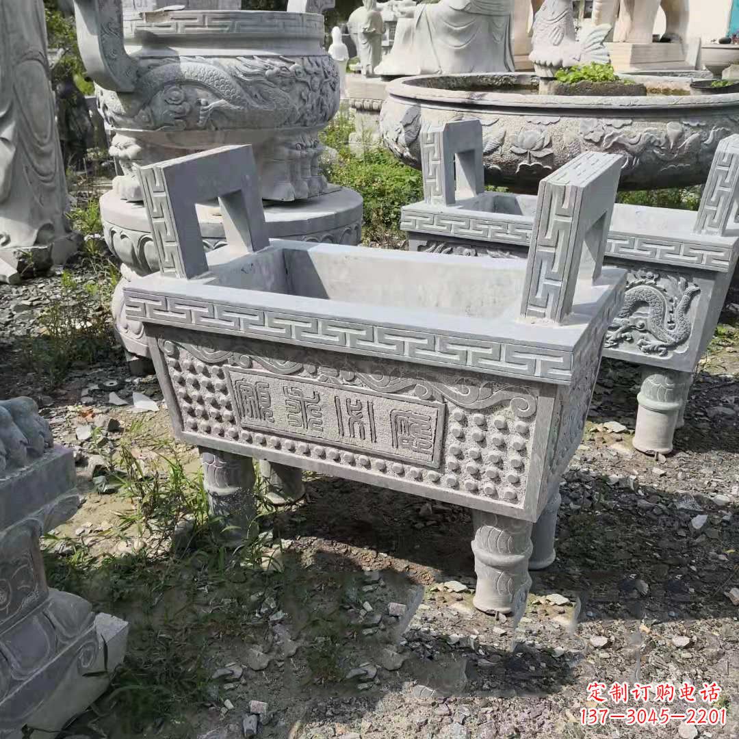 张掖精美大理石香炉石雕