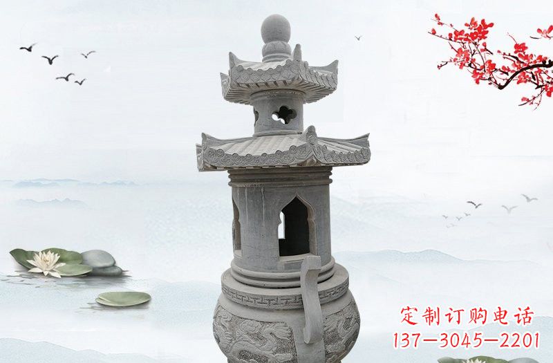 张掖精美工艺石香炉雕塑