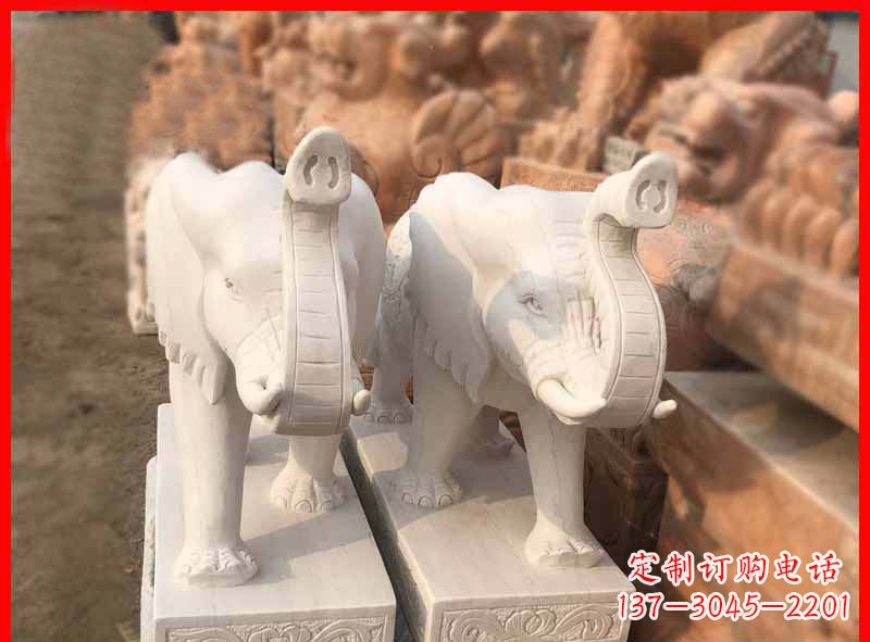 张掖产品名称大理石小象招财石雕