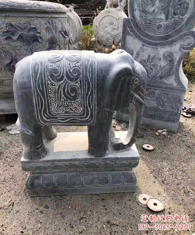 张掖大理石大象雕塑