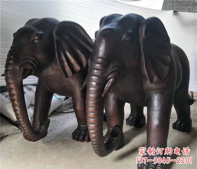 张掖大象动物铜雕塑