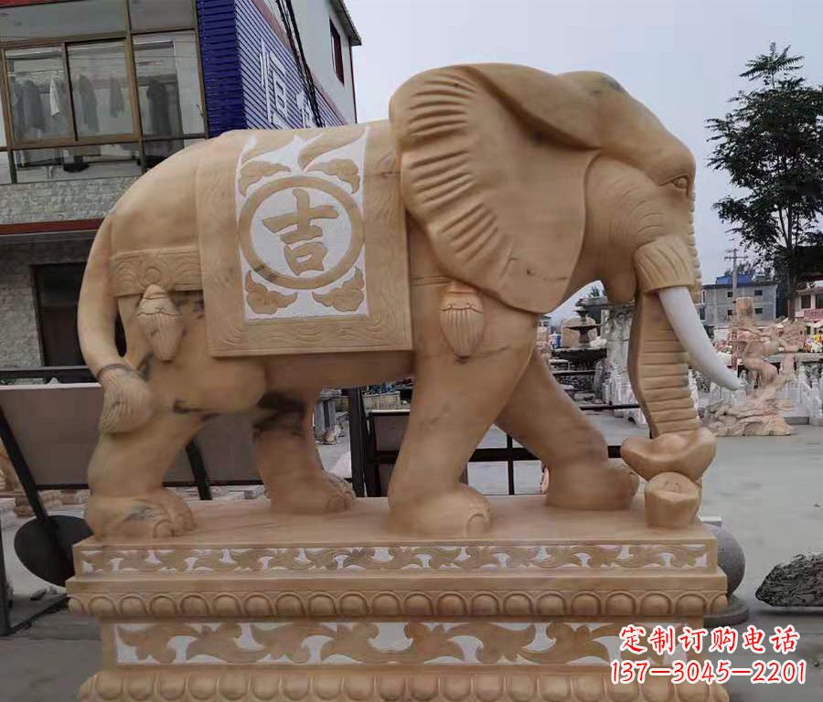 张掖大象镂空石雕