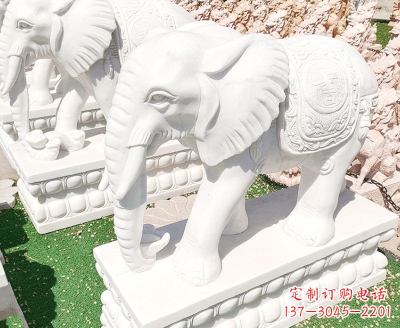 张掖精美工艺 大象石雕雕塑